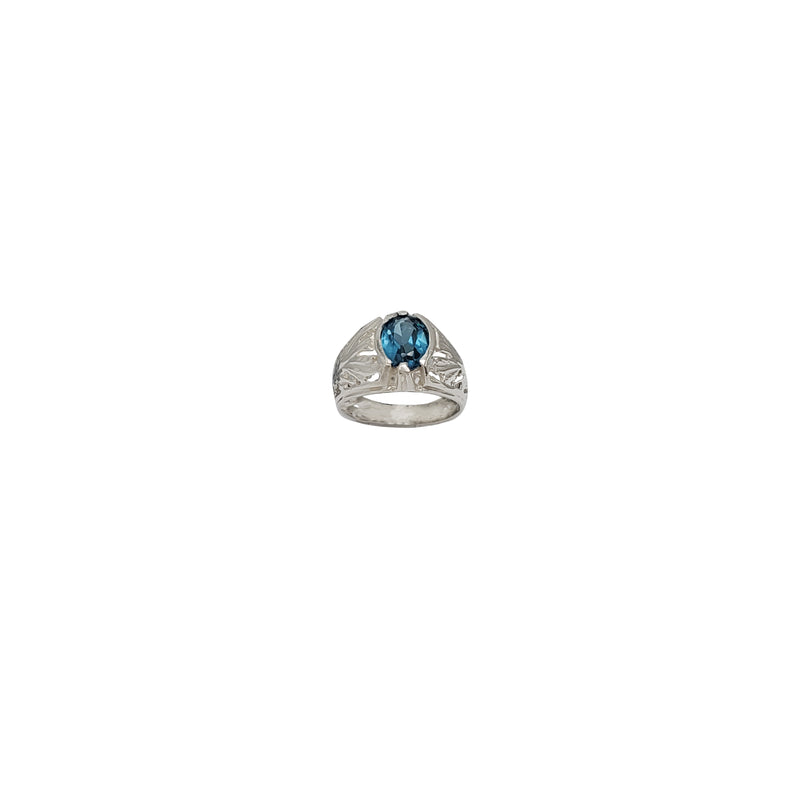 Oval Birthstone Baby Signet Ring (Silver)
