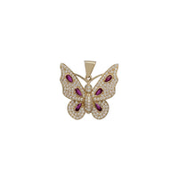 Stoneset Color Droplet Butterfly Pendant (14K)