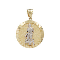 Saint Lazarus Pray for Us Round Medallion Pendant (14K)