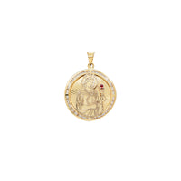Кулон з круглым медальёнам з цырконія Святой Барбары (14K)