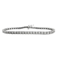 Diamond Straight Bar Bezel Tennis Bracelet (14K).