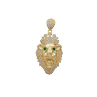 Zirconia Green Eyes Lion King Pendant (14K)