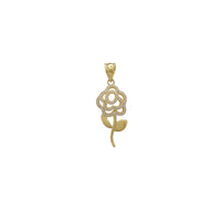 Stone-Set Long Stem Flower Pendant (14K)