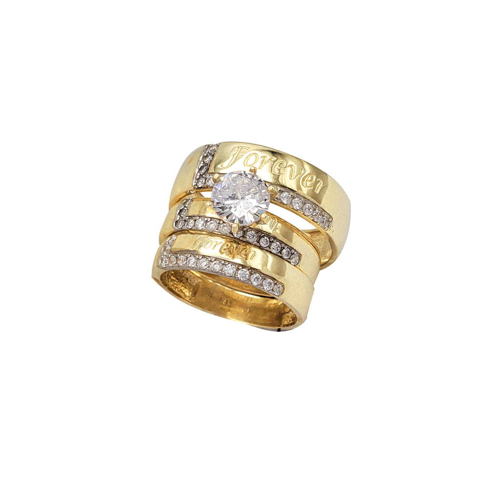Zirconia "Forever" Three Piece Set Wedding Ring (14K)