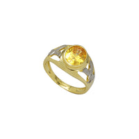 Zirconia Oval-set Flying Eagle Ring (14K)