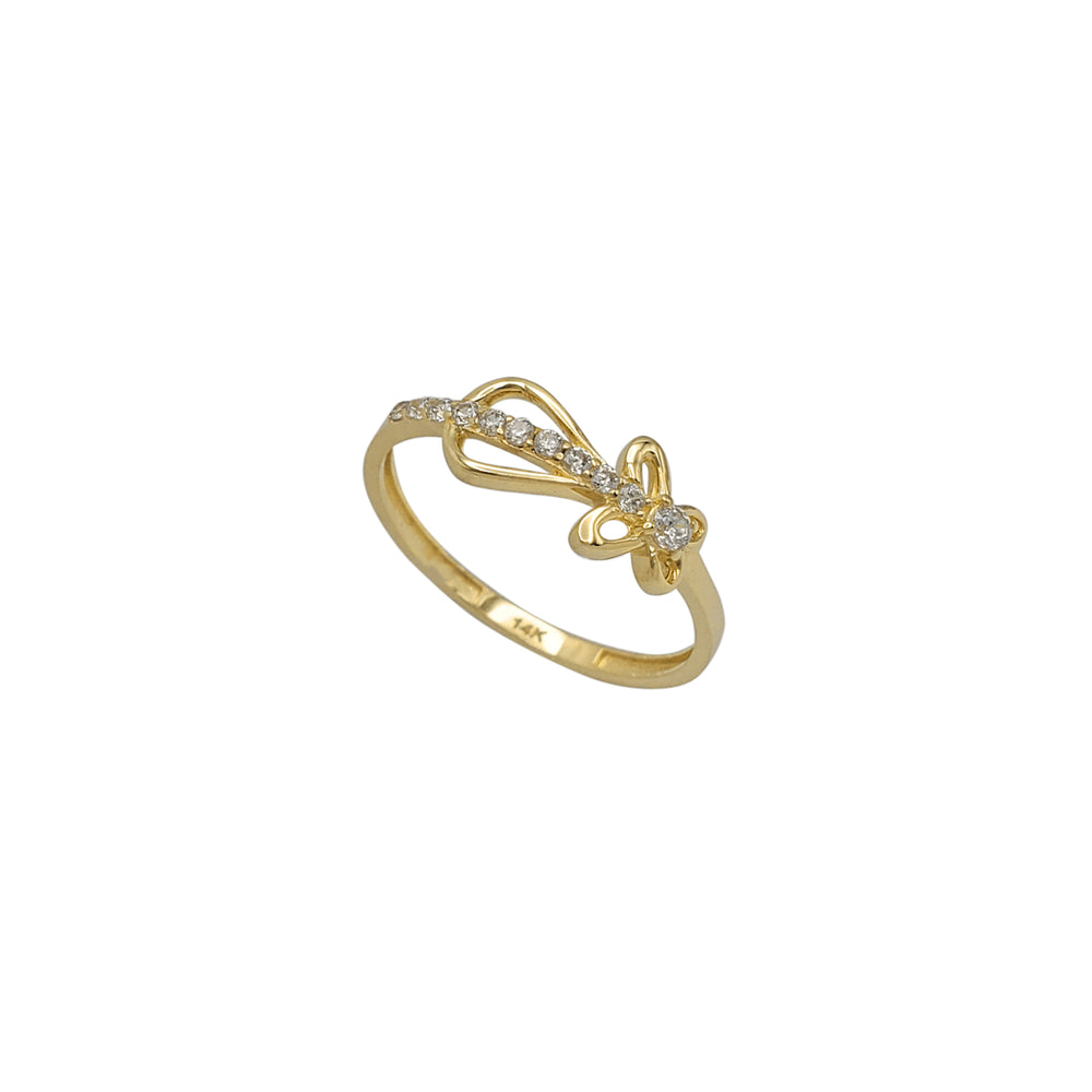 Stone-set Butterfly Belt & Buckle Ring (14K)