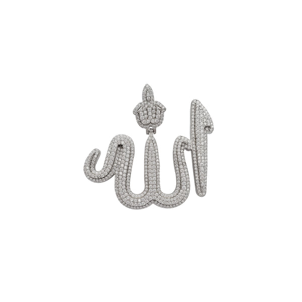 Iced-Out Allah Pendant (Silver)