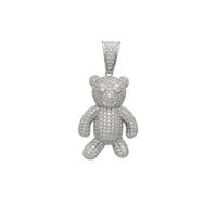 Iced-Out Teddy Bear Pendant (Silver)