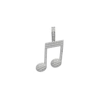 Iced-Out Beam Music Note Pendant (Silver)