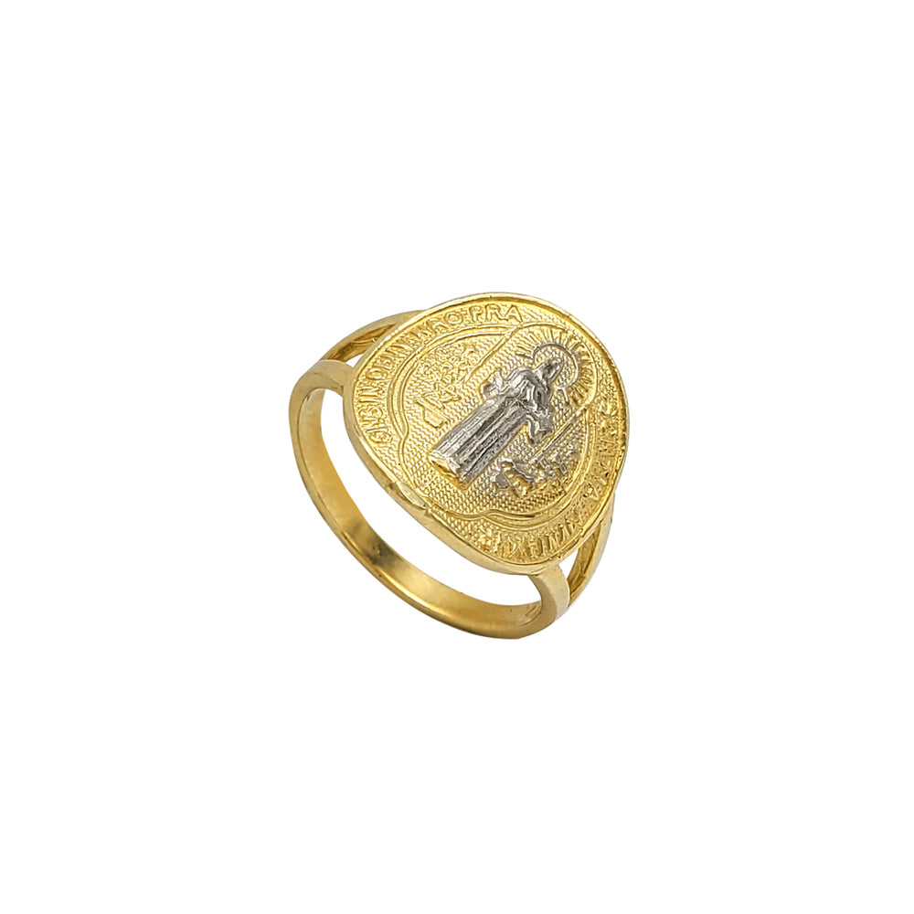 Two-Tone Saint Benedict Ring (14K)