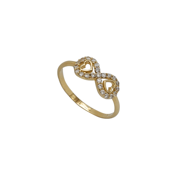 Zirconia Infinity Heart Ring (14K)