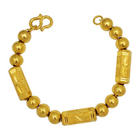 Glitter-Cut Barrel & Ball Bracelet (24K)