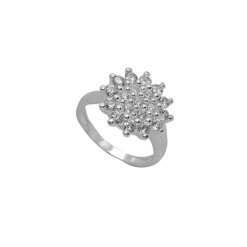 Icy Blossom Flower Ring (Silver)