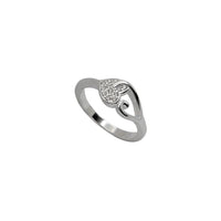 Zirconia Vine & Heart Ring (Silver)