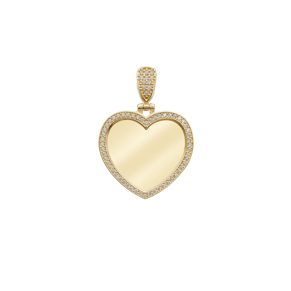 Zirconia Heart Memorial Picture Pendant (14K)