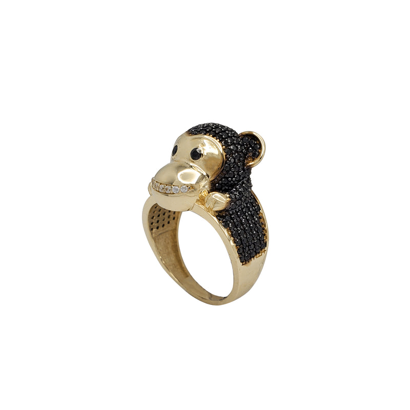 Iced-Out Monkey Ring (14K)