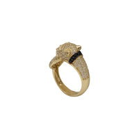 Zirconia Green-Eyes Panther Head Ring (14K)
