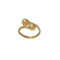Glossy Bypass Beads Ring (14K)