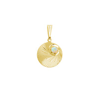 Opal Spiral Fluted Round Pendant (14K）
