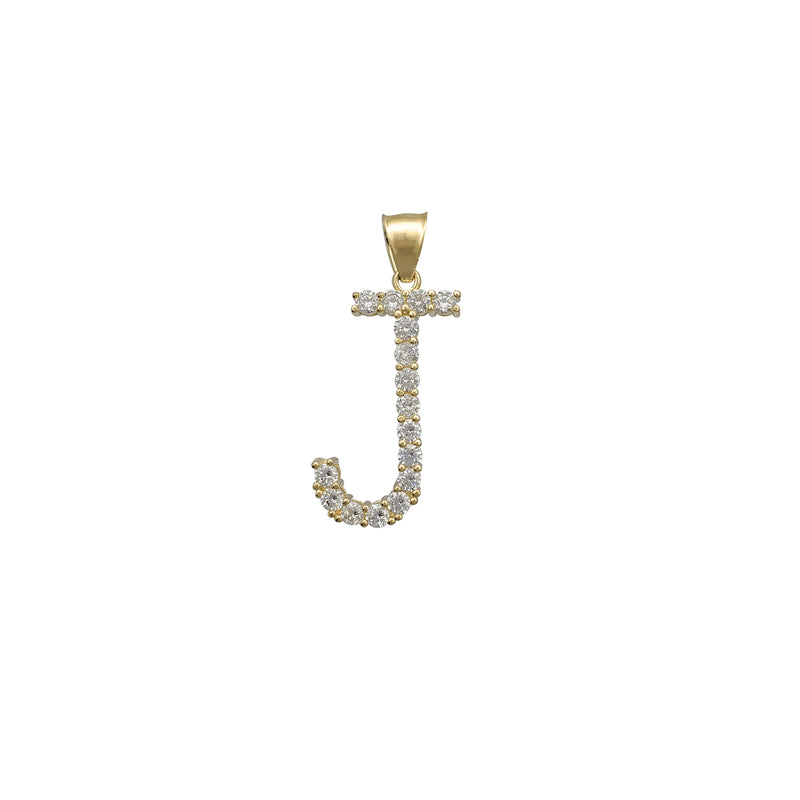 Gold Lock Necklace with Initial Letter Zircon