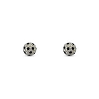 Iced-Out Ball Black & White Stud Earrings (14K)