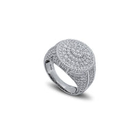 Iced-Out Round Signet Ring (Silver)