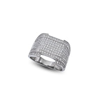 Iced-Out Men's Bridge Ring (Silver)