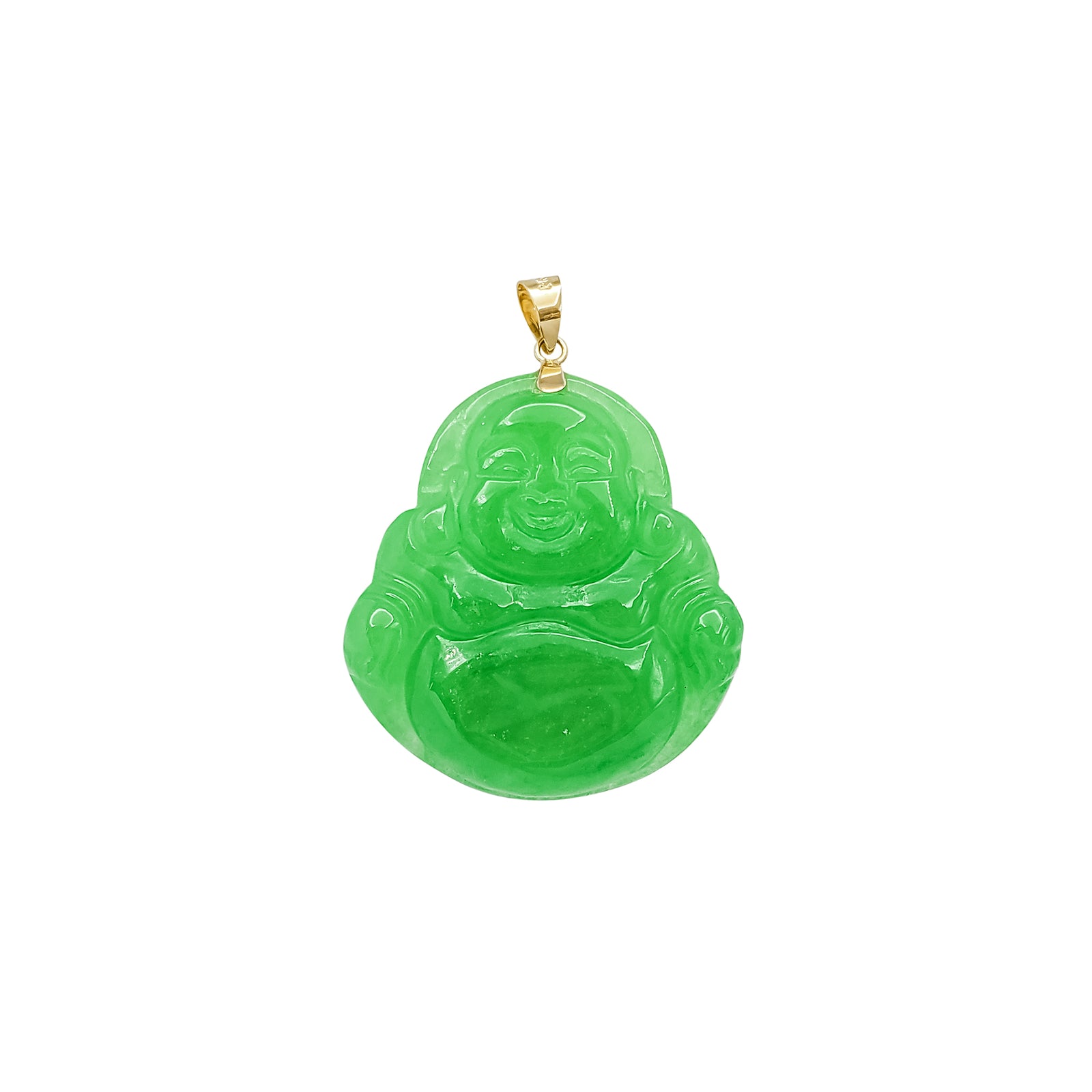 仏陀 Buddha 翡翠 JADE ジェイド チャーム 14k Jade Buddha Pendant (14K) – Popular J