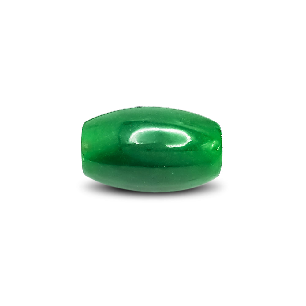 Dark Green Jade Cylinder Barrel Slider Charm
