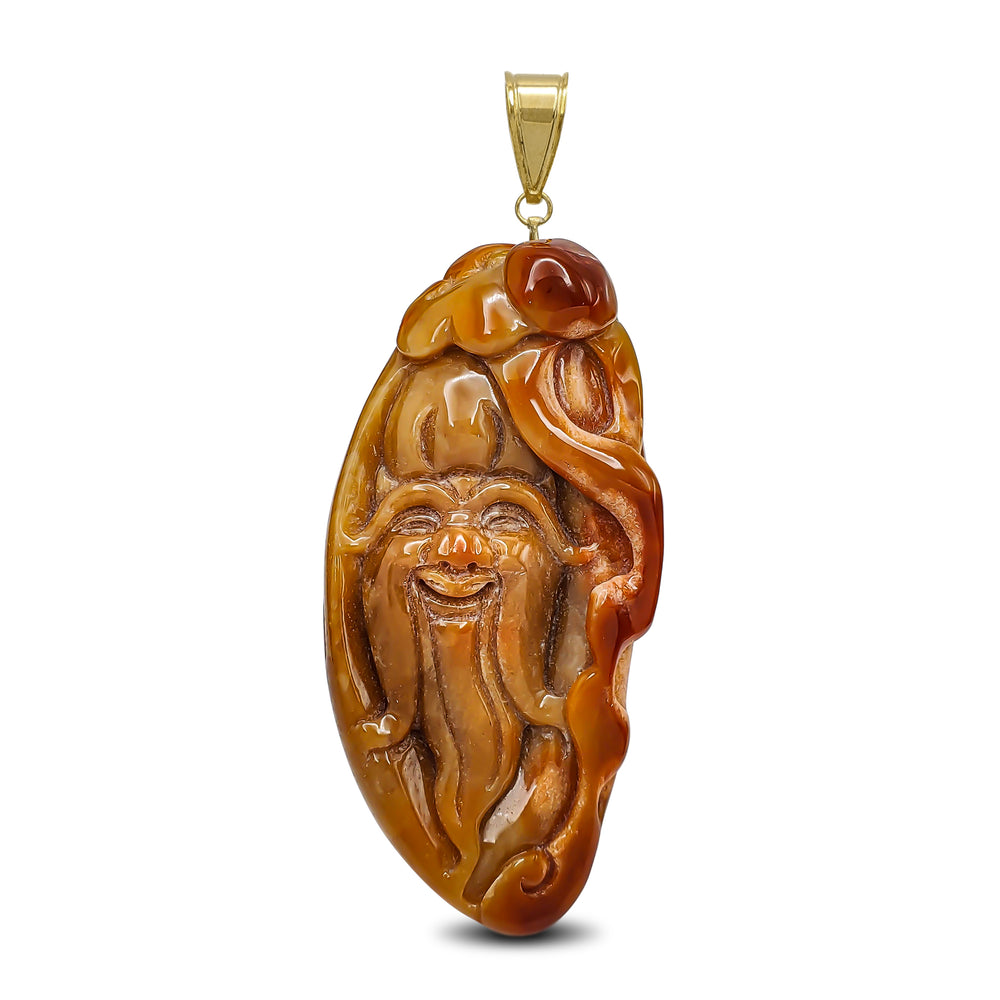 [寿星公] God of Longevity Jade Pendant (14K)