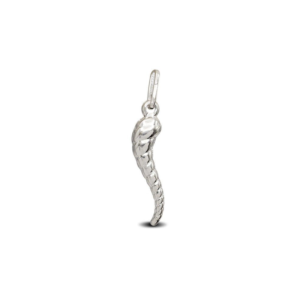 Ridged Italian Horn Pendant (Silver)