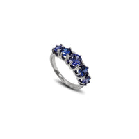 Blue Zirconia Band Ring (Silver)