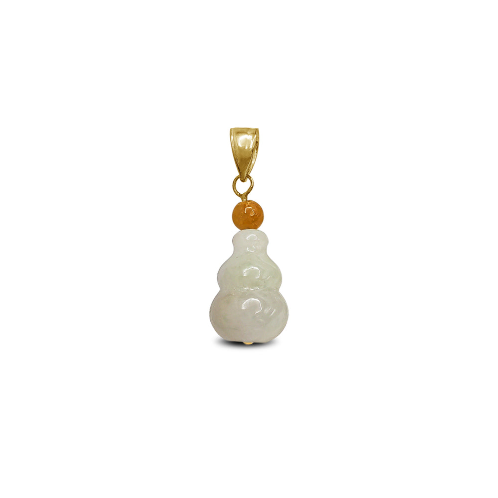 Jade & Agate Gourd Bottle Pendant (14K)