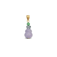 Marbling Green & Purple Jade Gourd Bottle Pendant (14K)