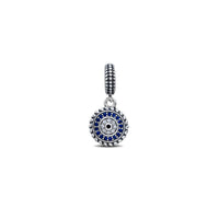 Blue Zirconia Round Charm for Bracelet (Silver)