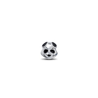 Black Enamel Panda Head Charm for Bracelet (Silver)
