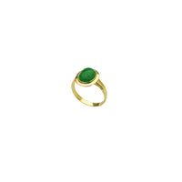 Yellow Gold Cabochon Jade Ring (14K)