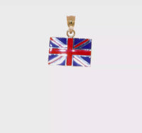 United Kingdom Flag Enamel Pendant (14K) 360 - Popular Jewelry - New York