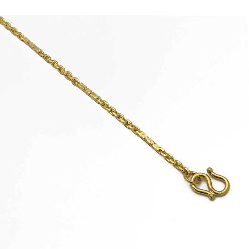 Tri-Shape Bar Scattered Cable Link Bracelet (22K) locks - Popular Jewelry - New York