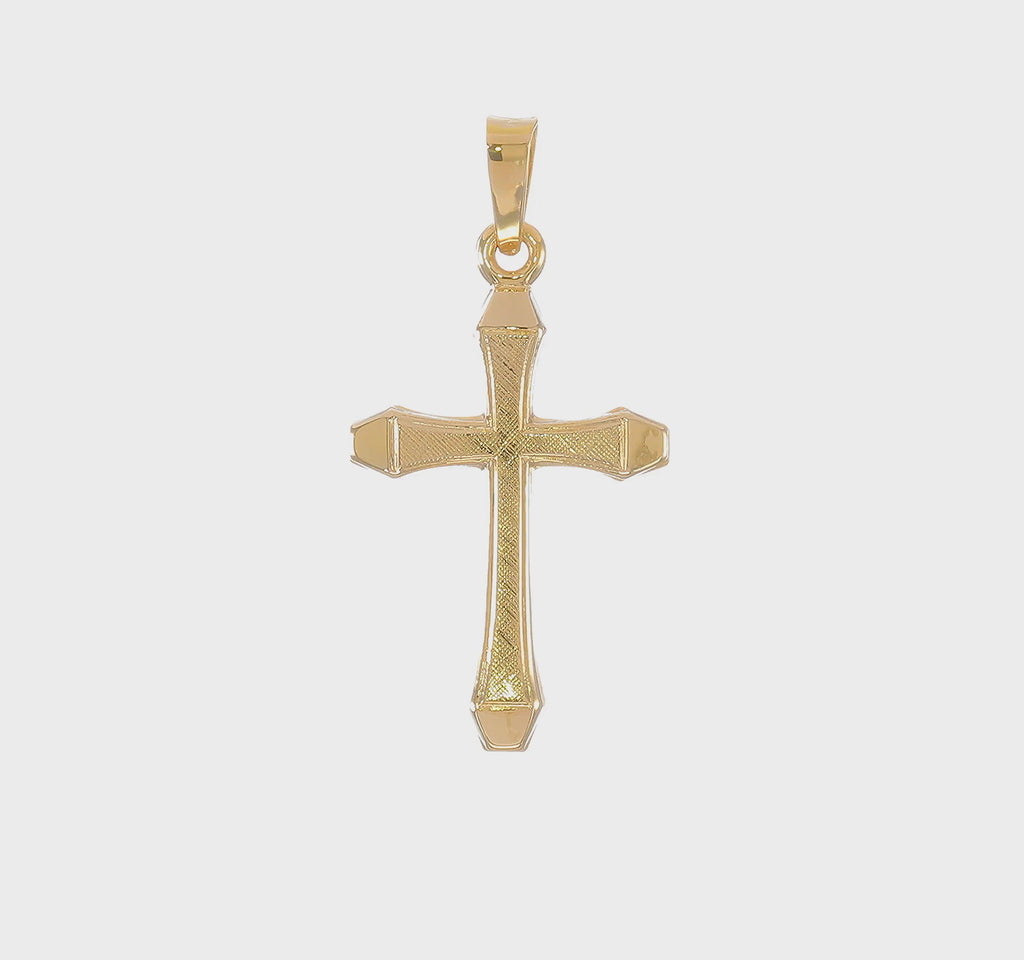 Lightweight Textured Latin Cross (14K) 360 - Popular Jewelry - New York