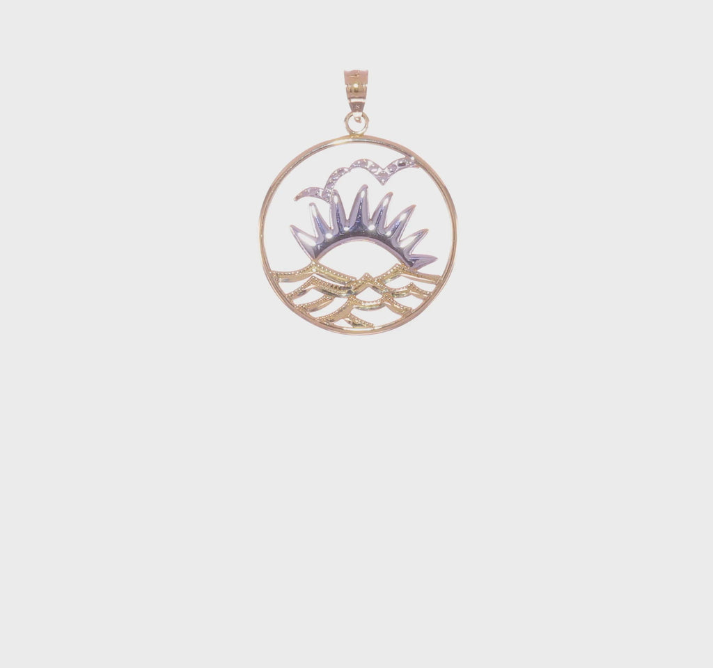 Summer Sunset Round Pendant (14K) 360 - Popular Jewelry - New York