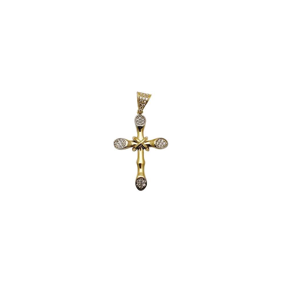 Cubic Zirconia Cross Pendant (14K)