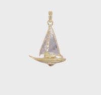Brushed Finish Sailboat Pendant (14K) 360 - Popular Jewelry - New York