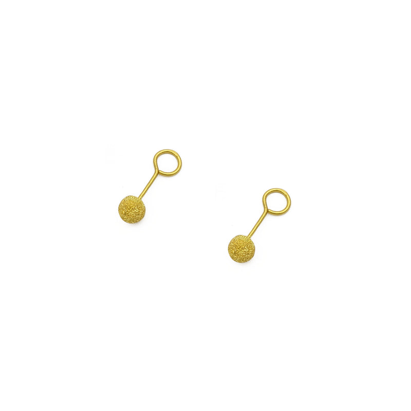 Laser-Cut Ball Twistable Earring small (24K) diagonal - Popular Jewelry - New York