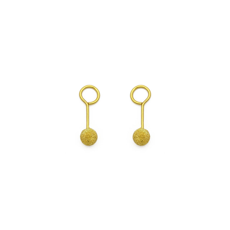Laser-Cut Ball Twistable Earring small (24K) front - Popular Jewelry - New York