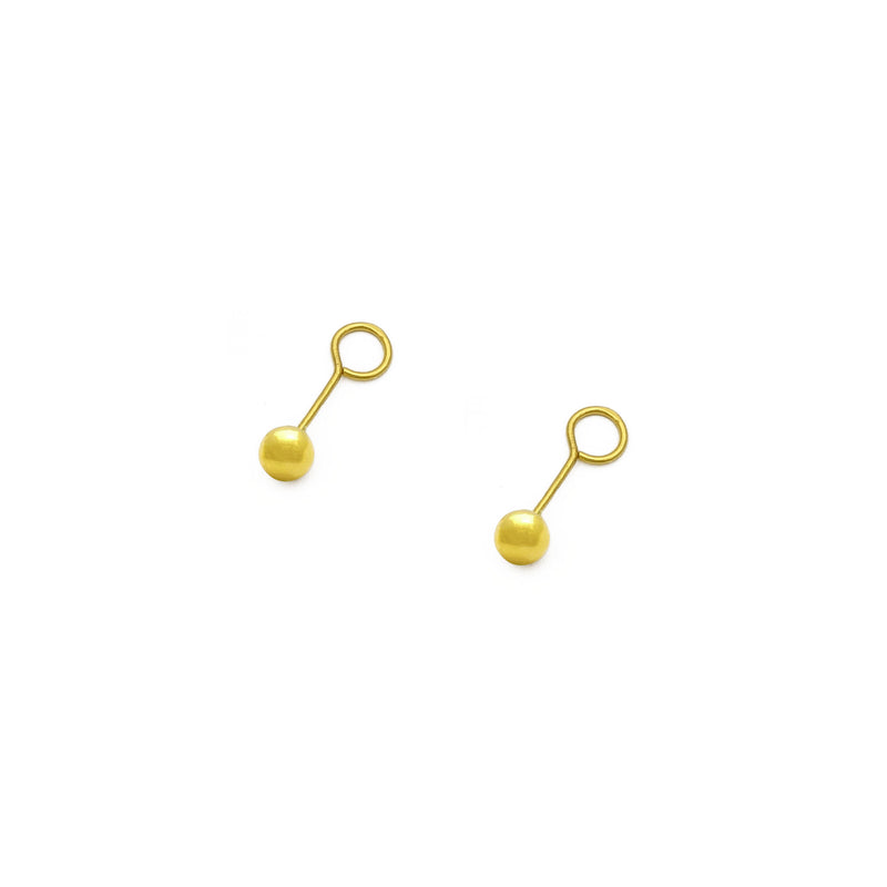 Ball Twistable Earring small (24K) diagonal - Popular Jewelry - New York