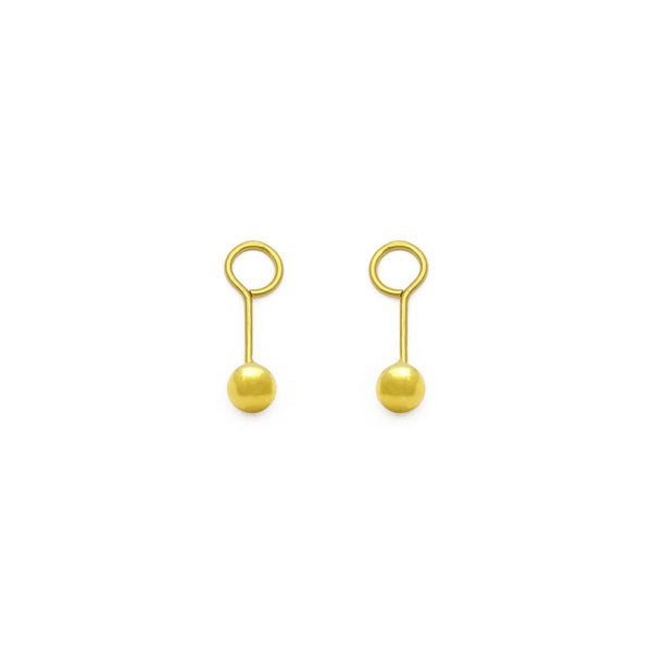 Ball Twistable Earring small (24K) front - Popular Jewelry - New York