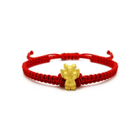 Little Dragon Chinese Zodiac Red String Bracelet (24K) front - Popular Jewelry - New York