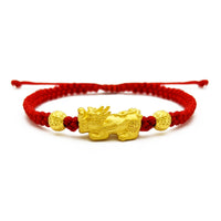 Gelang Tali Merah Manik Pixiu (24K) depan - Popular Jewelry - New York