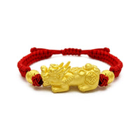Prosperity Pixiu Beaded Red String Bracelet (24K) front - Popular Jewelry - New York